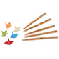 Bamboo Chopsticks with Colorful Crane Rests / Set of 5