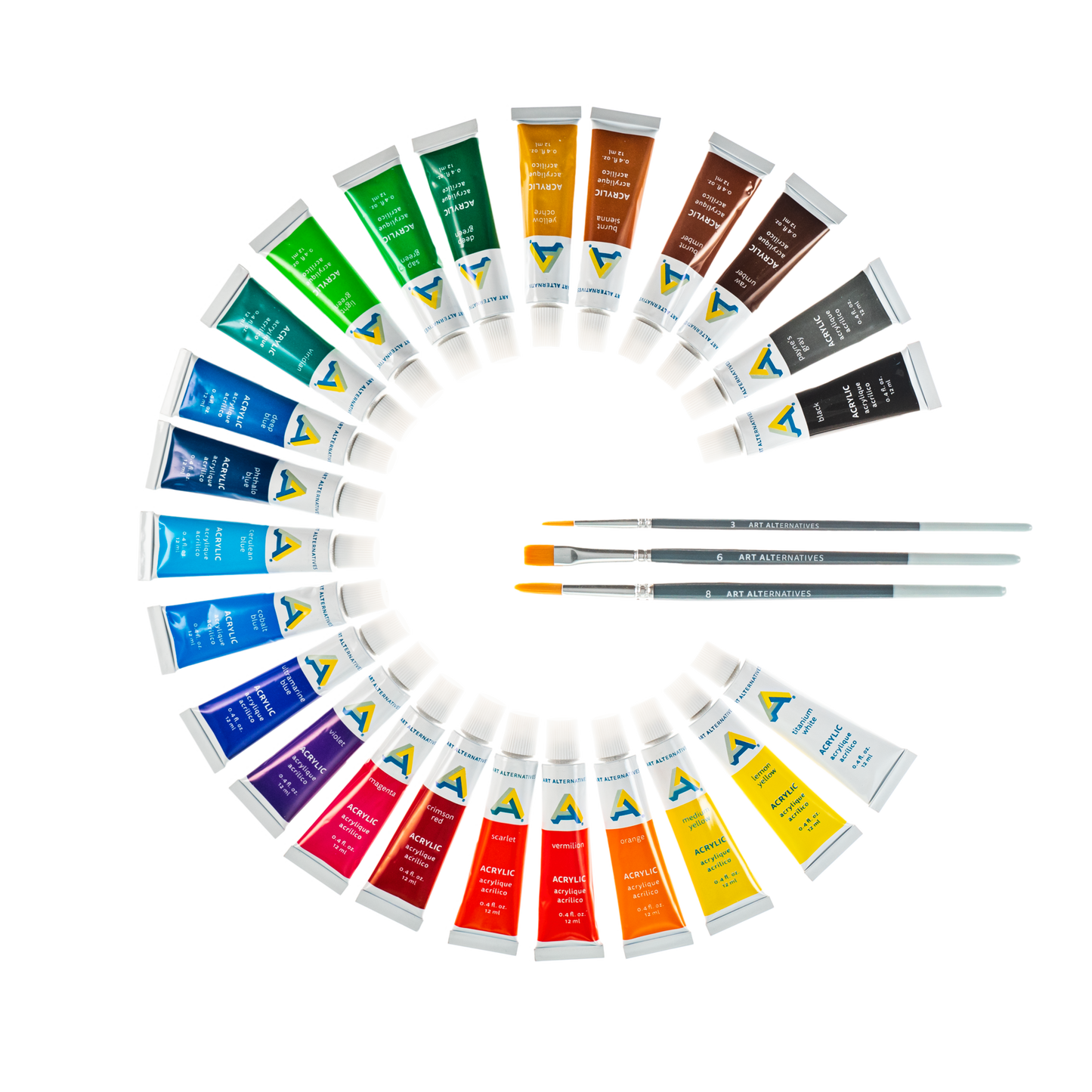 Juego de pintura acrílica económica de 24 colores