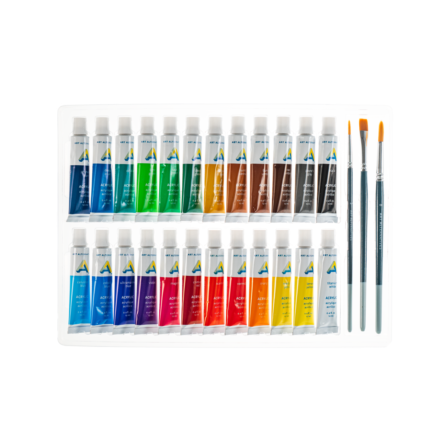 Economy-grade Acrylic Paint Set of 24 colors