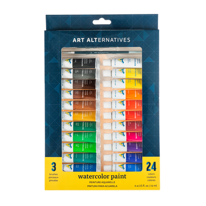 Preiswertes Aquarellfarben-Set mit 24 Farben