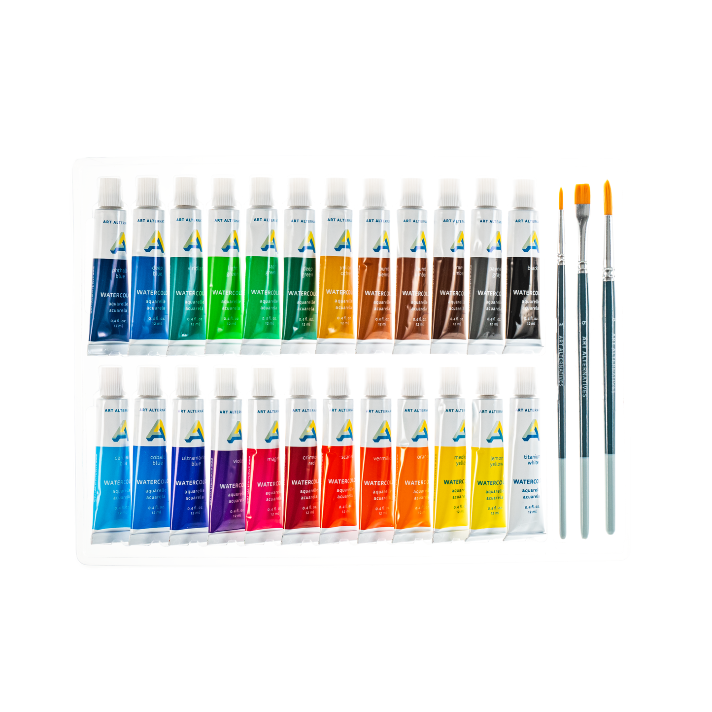 Economy-grade Watercolor Paint Set of 24 colors