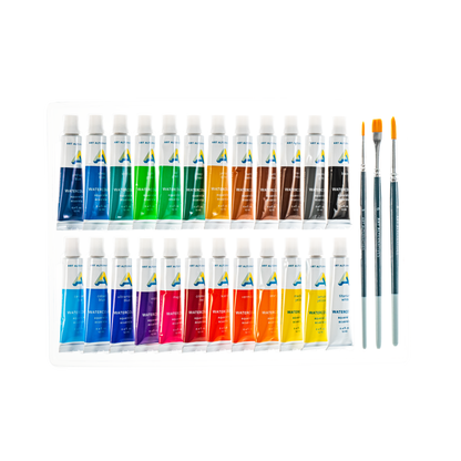 Preiswertes Aquarellfarben-Set mit 24 Farben