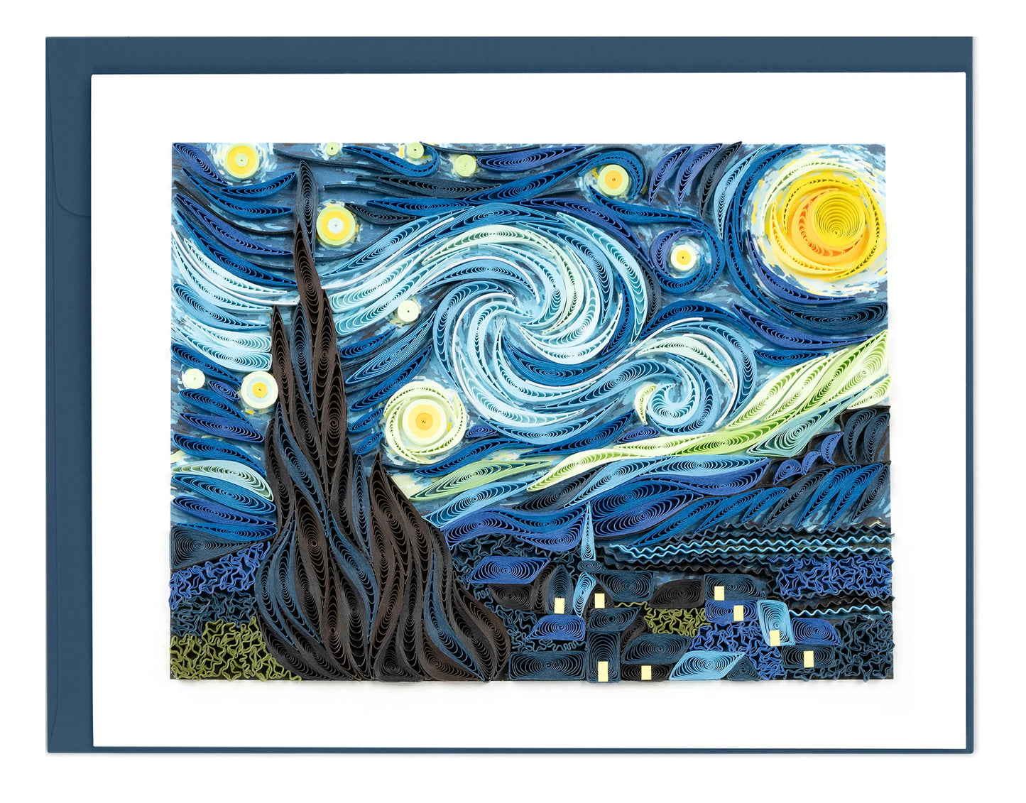 Quilled "Starry Night" Note Card