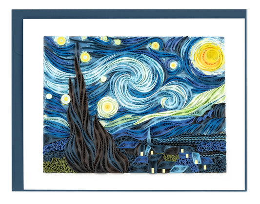 Quilling-Karte der Künstlerserie: „Sternennacht“ von Vincent van Gogh