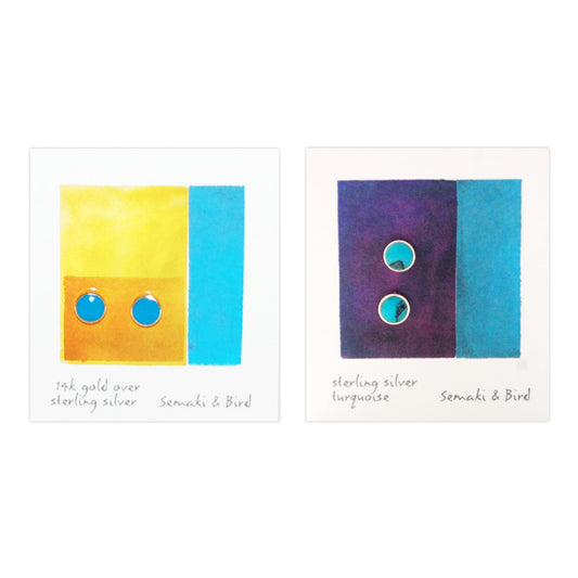 Abstract Earrings - Turquoise Circle