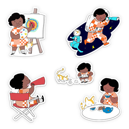 Young Alma Shaped Stickers