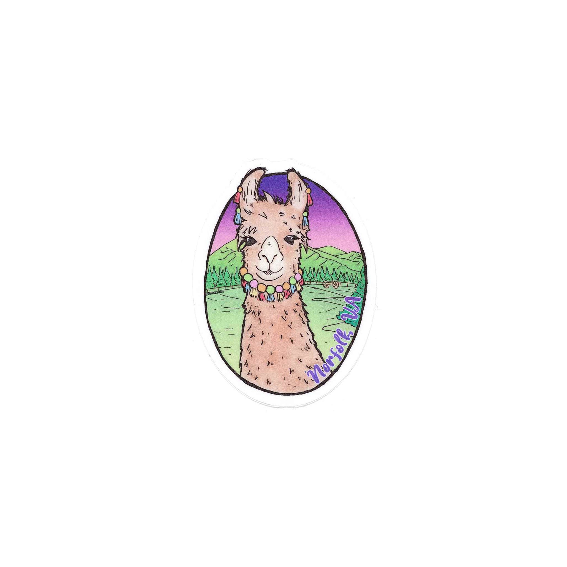 Llama Portrait Vinyl Sticker - Chrysler Museum Shop