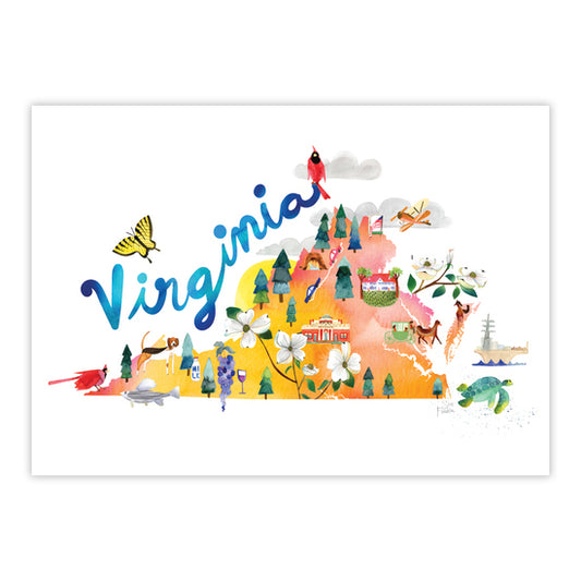 Virginia-Aquarell-leere Karte
