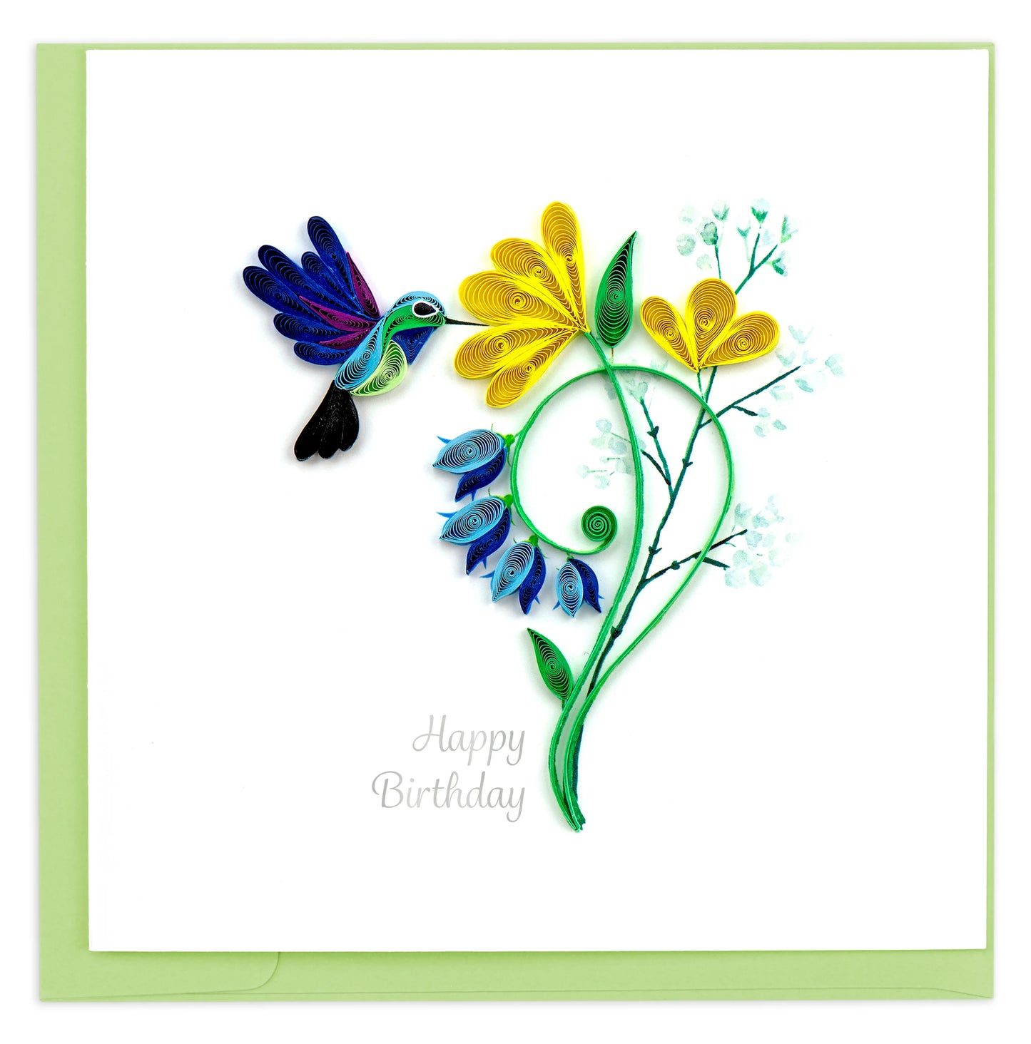 Quilled "Happy Birthday" Kolibri-Grußkarte
