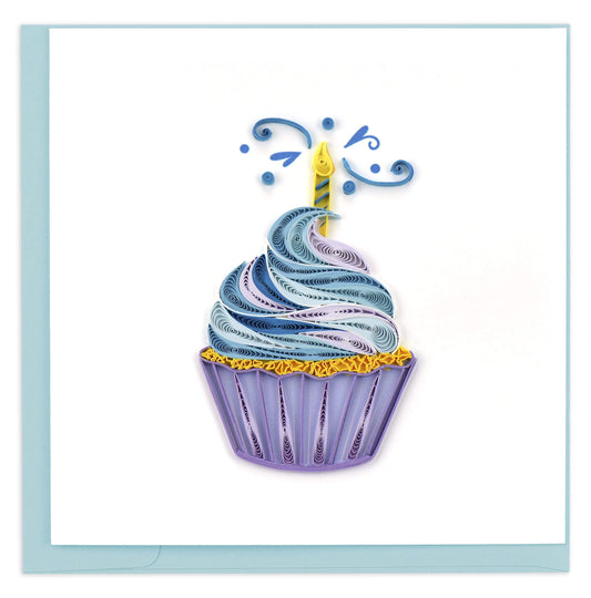 Quilled Cupcake & Candle Blank Card - Chrysler Museum Shop
