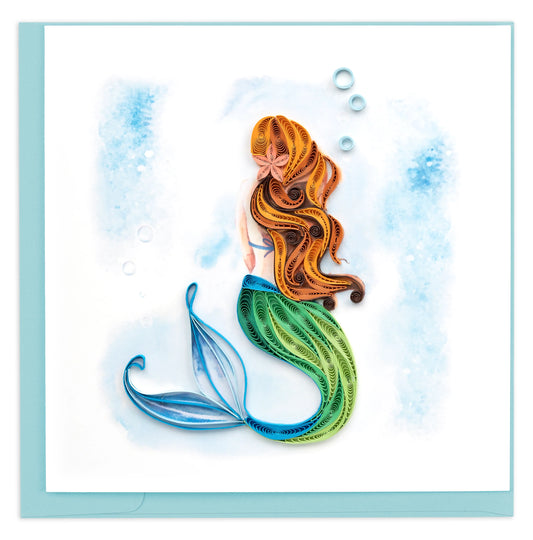 Tarjeta en blanco de sirena Quilled