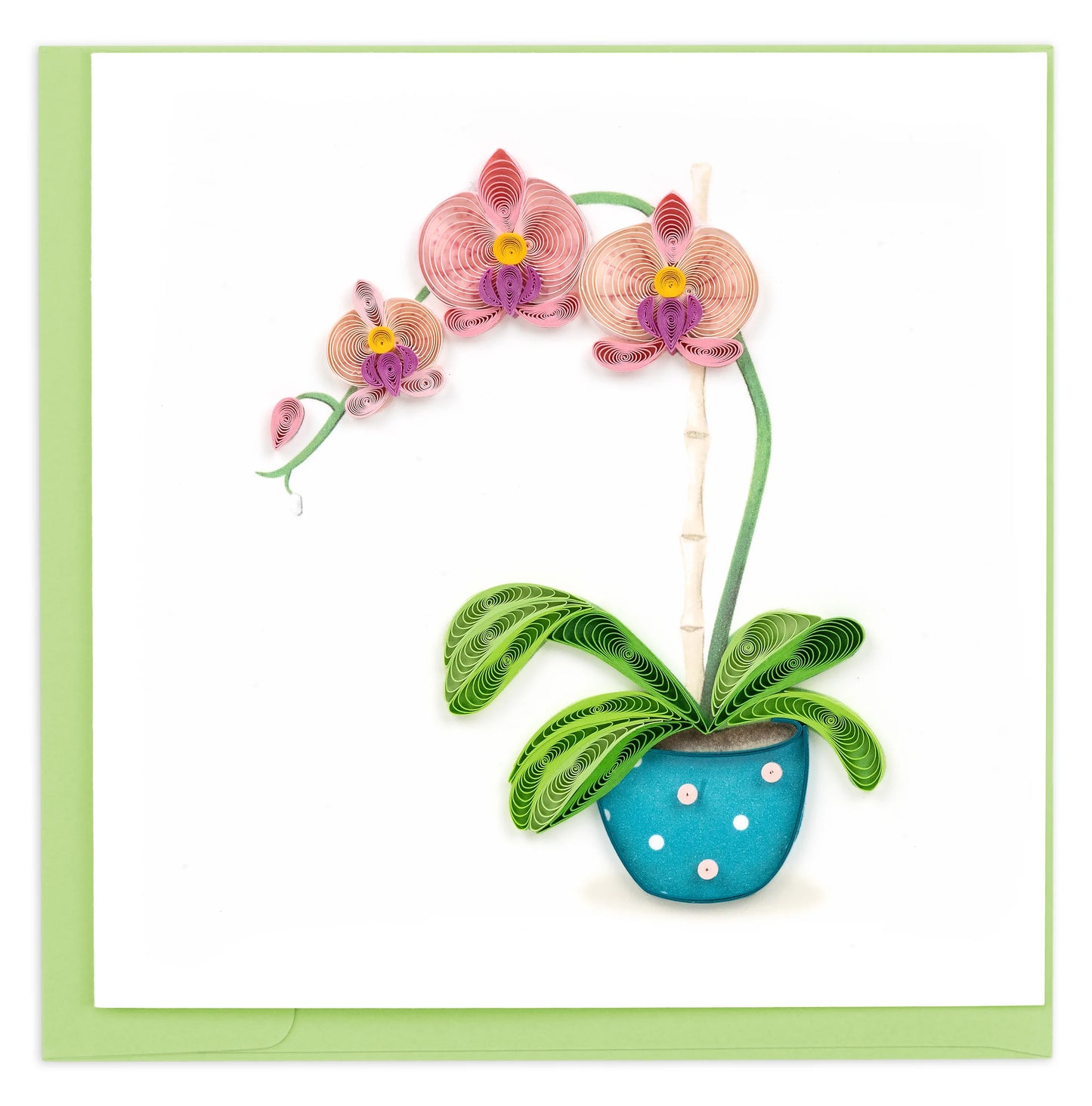 Quilled Potted Orchid Blank Card