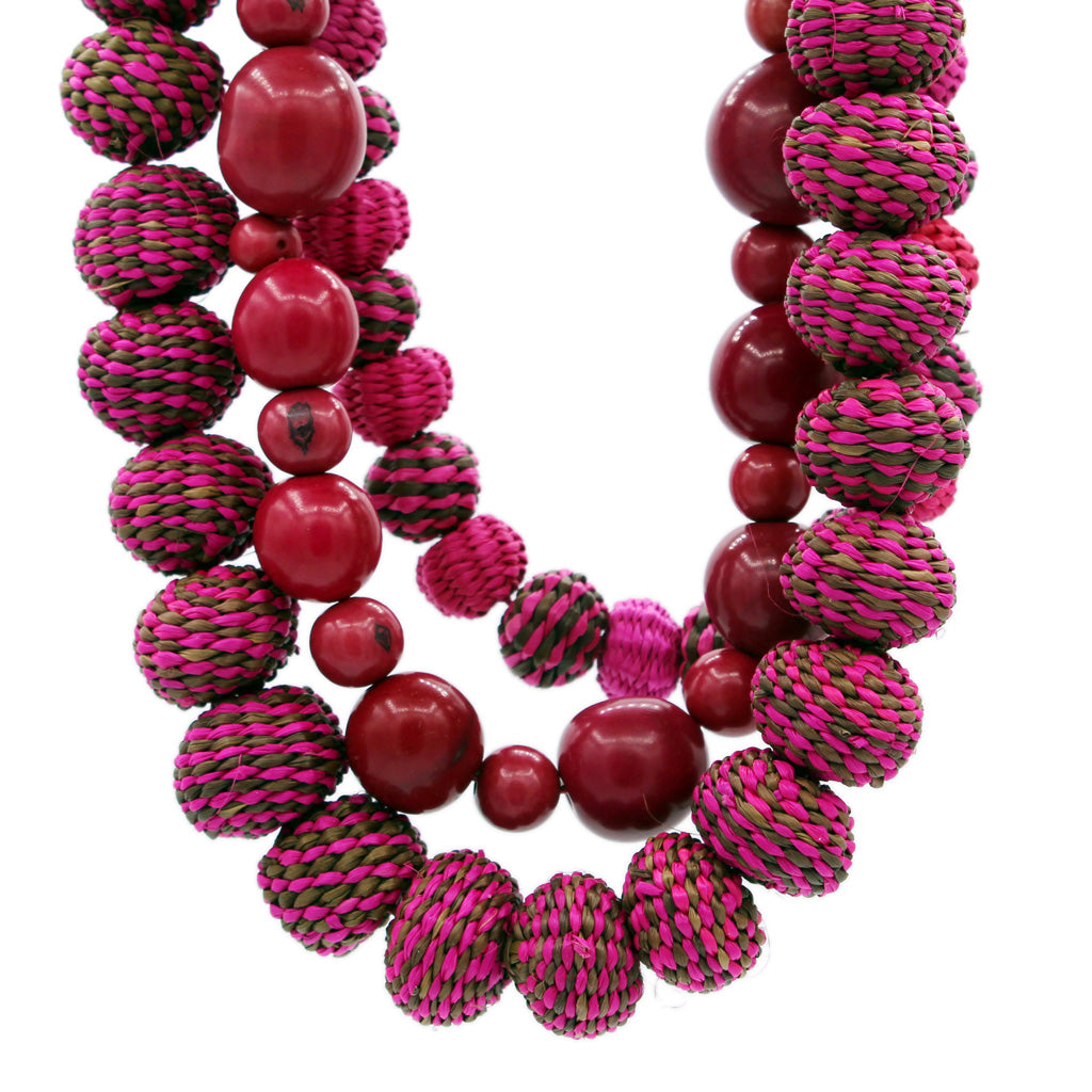 Natural Tagua and Woven Agave Fiber Necklace - Chrysler Museum Shop