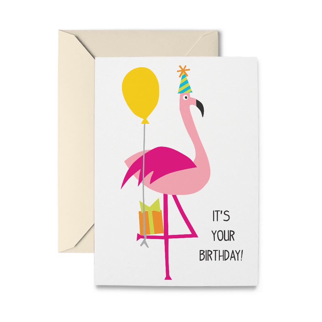 Geburtstags-Flamingo-Grußkarte