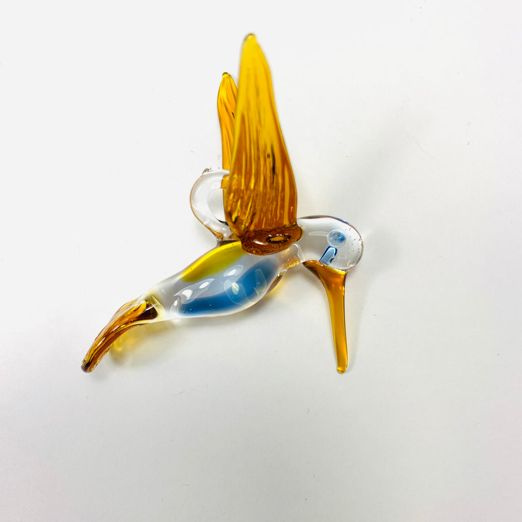 Glass Hummingbird Ornament: Honey