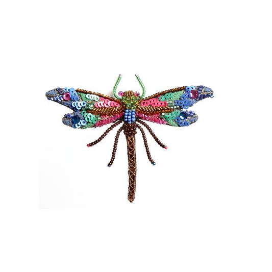 Braid Dragonfly Embroidered Brooch