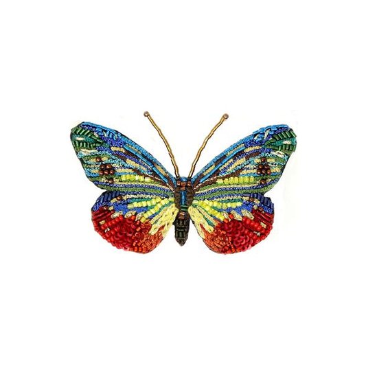 Cepora Jewel Butterfly Embroidered Brooch