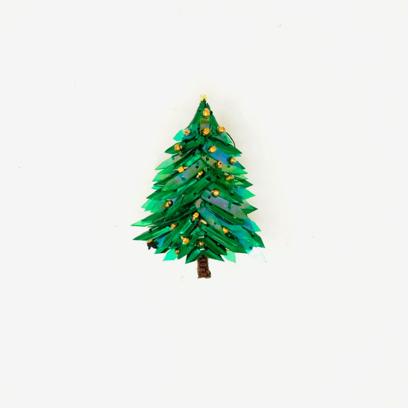 Christmas Tree Embroidered Brooch