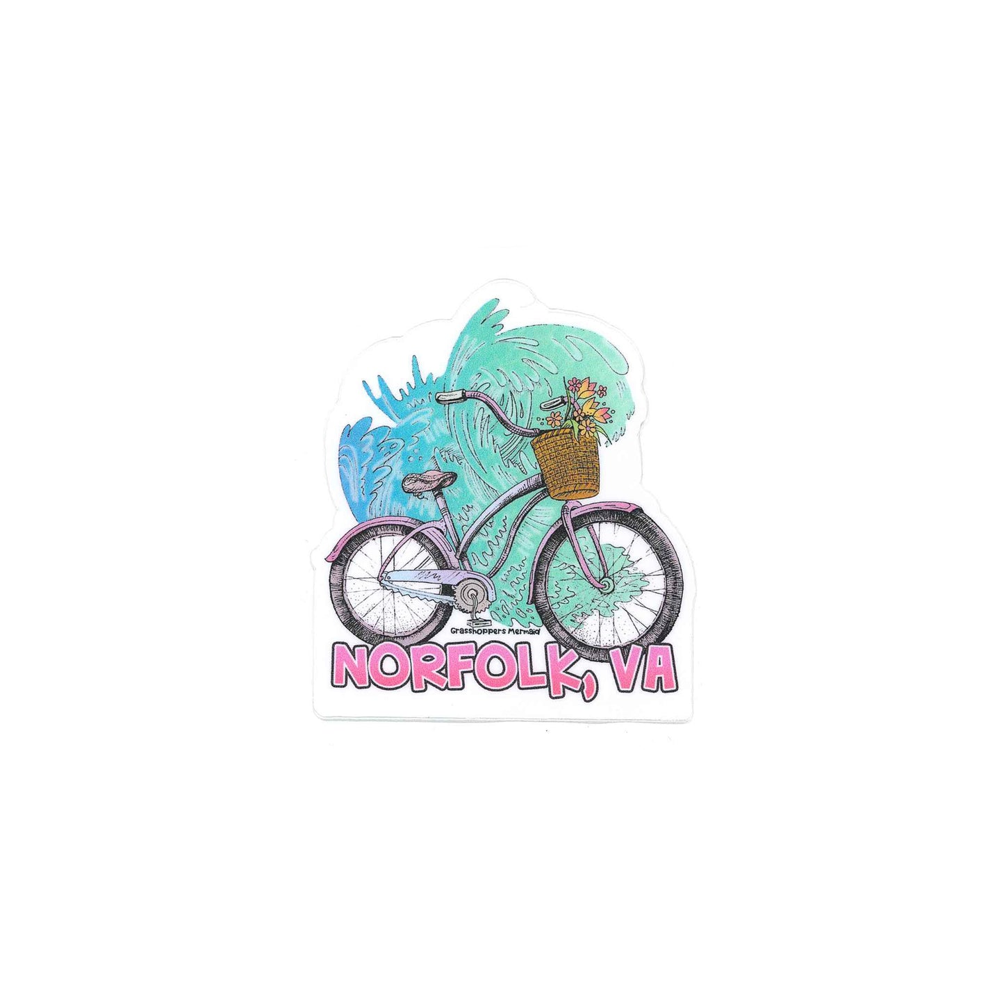 Beach Cruiser Bicycle Vinyl Sticker