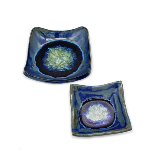 Hand-thrown Wonton Dishes: Blue with Glass - Chrysler Museum Shop