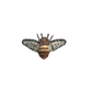 Broche bordado de abeja deslumbrante