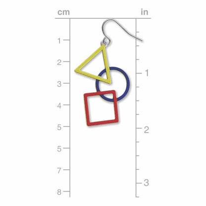 Dreieck-, Kreis- und Quadrat-Ohrringe
