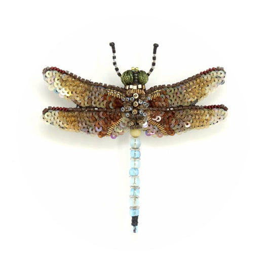 Emperor Dragonfly Embroidered Brooch