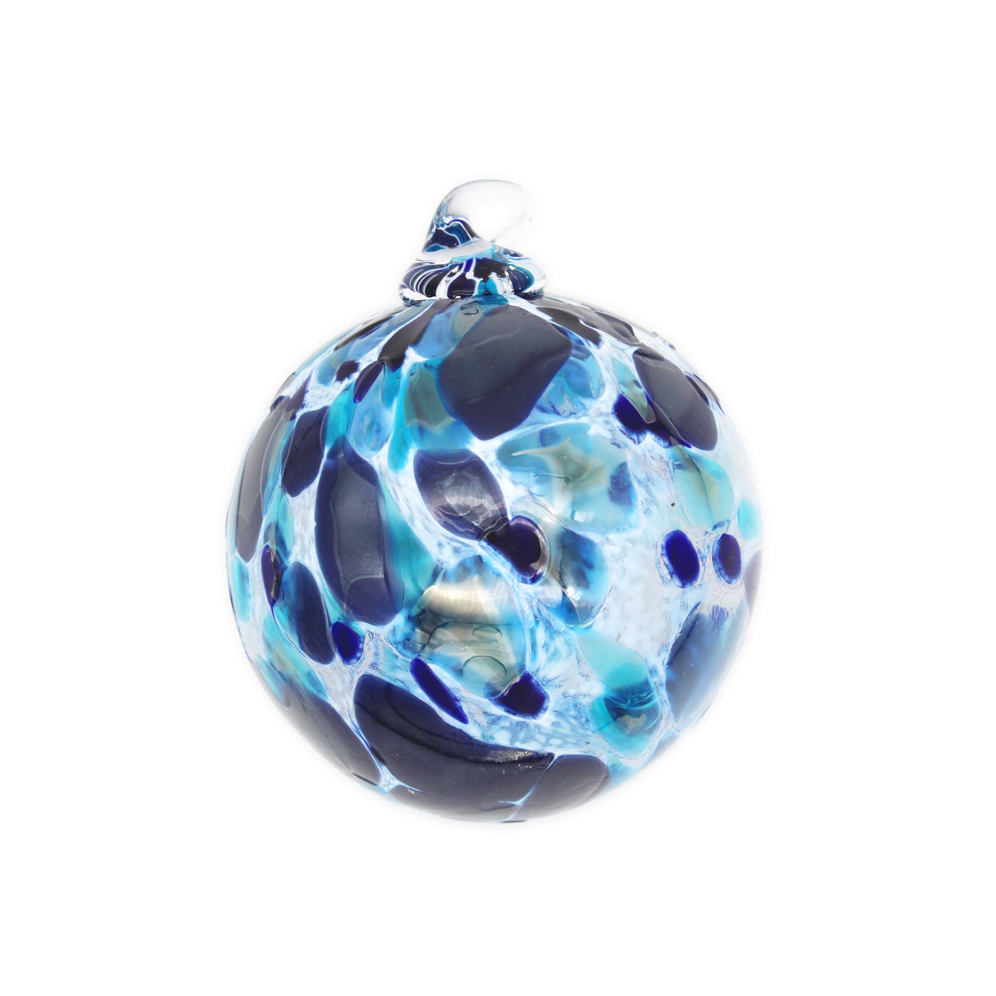 Glass Round Ornament: Blue Mix
