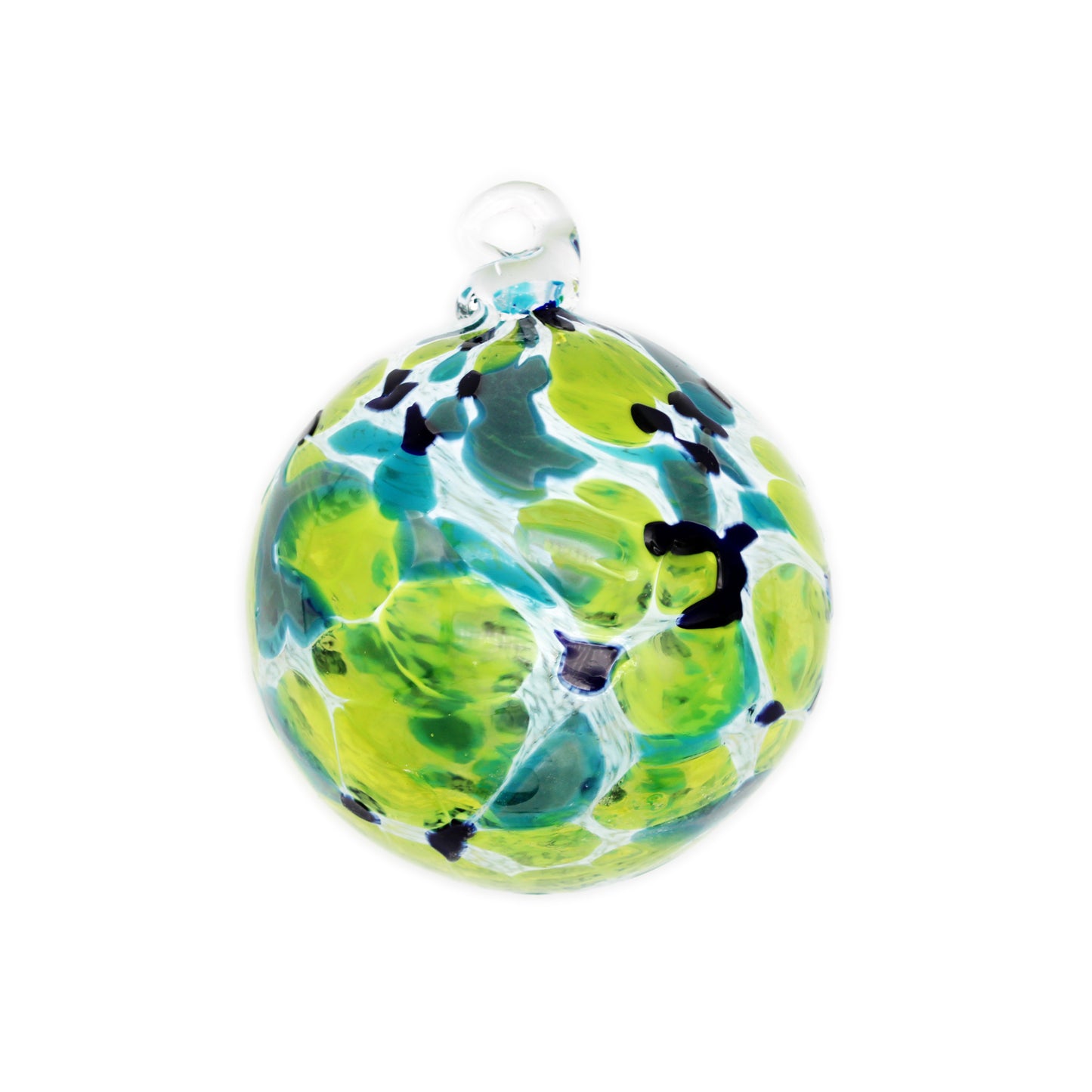 Glass Round Ornament: Teal Mix
