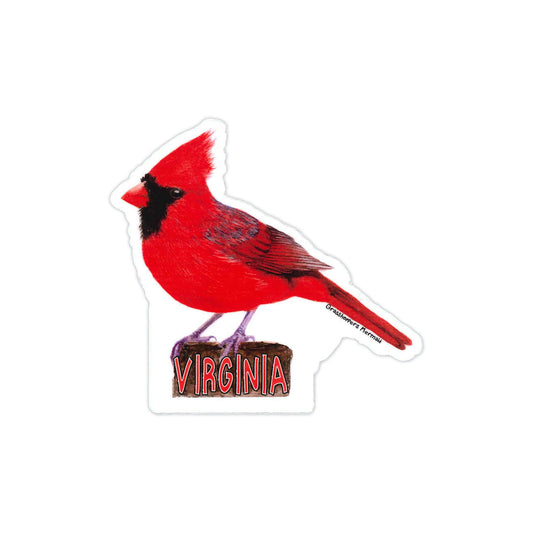 Virginia State Bird, Northern Cardinal Vinyl Sticker