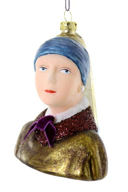 Blown Glass Ornament: Girl With A Pearl Earring Bust