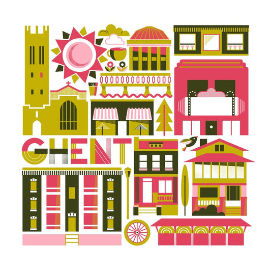 Ghent Print (Pink/Green)