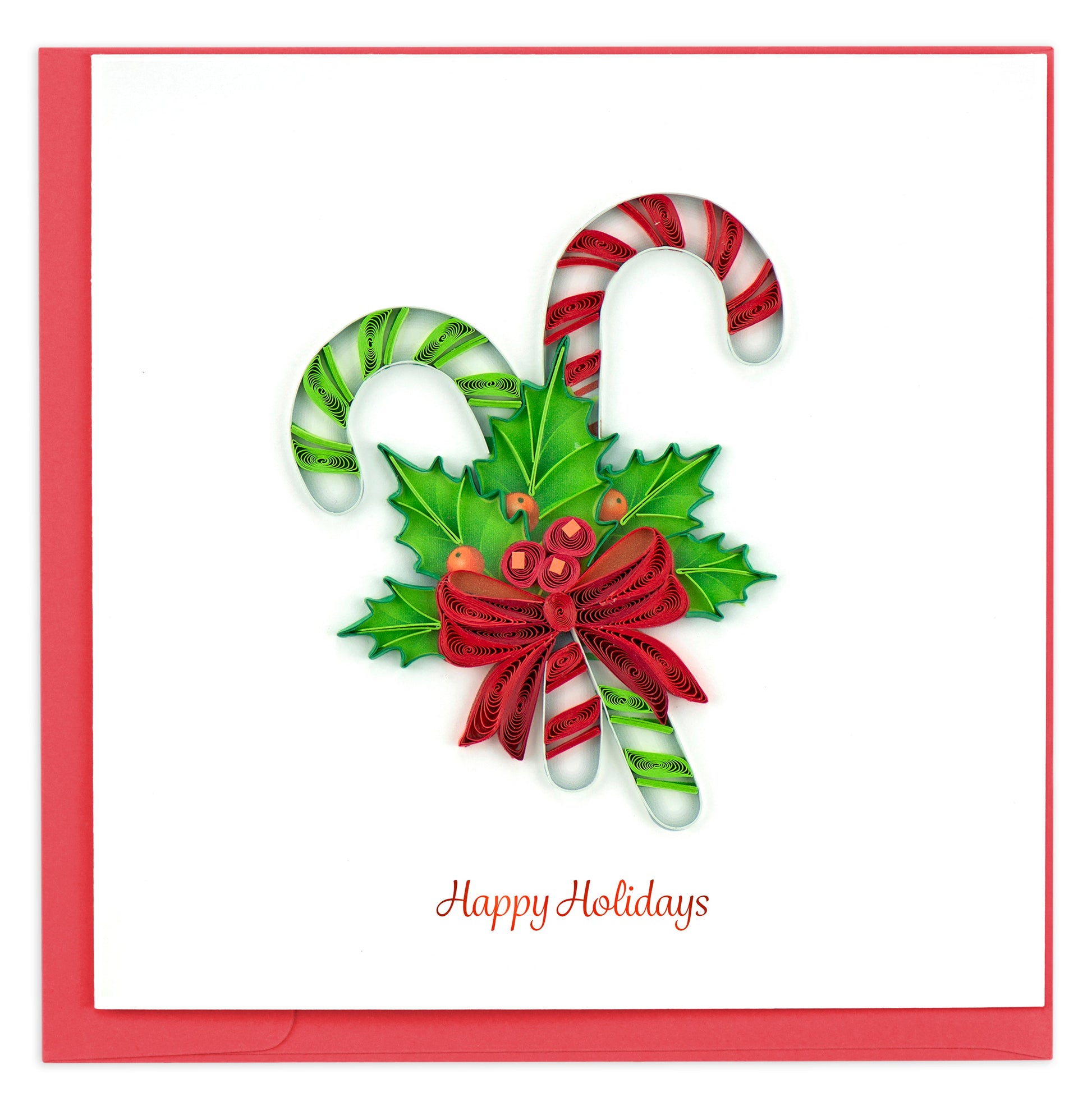 Quilled Candy Canes "Happy Holidays" Card - Chrysler Museum Shop