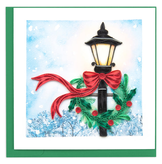 Quilled Holiday Lamp Post Blank Card