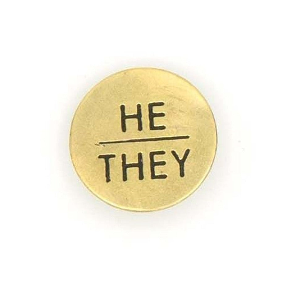 Brass Pronoun Pins - Chrysler Museum Shop