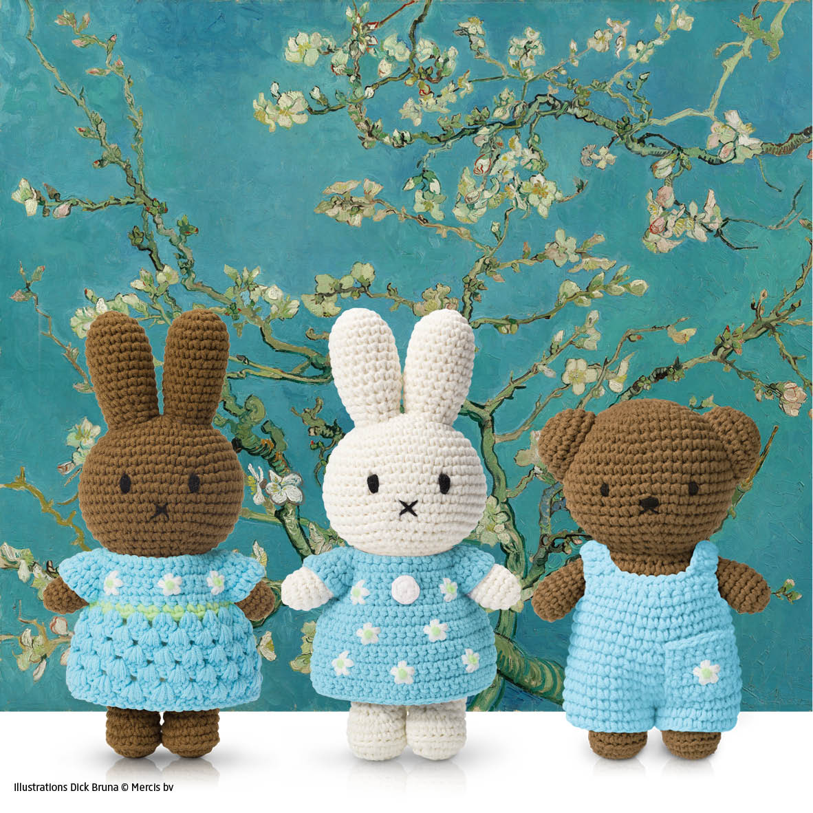 Boris Handmade Knit Doll with Van Gogh Almond Blossom-Inspired Outfit