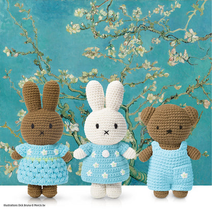 Boris Handmade Knit Doll with Van Gogh Almond Blossom-Inspired Outfit
