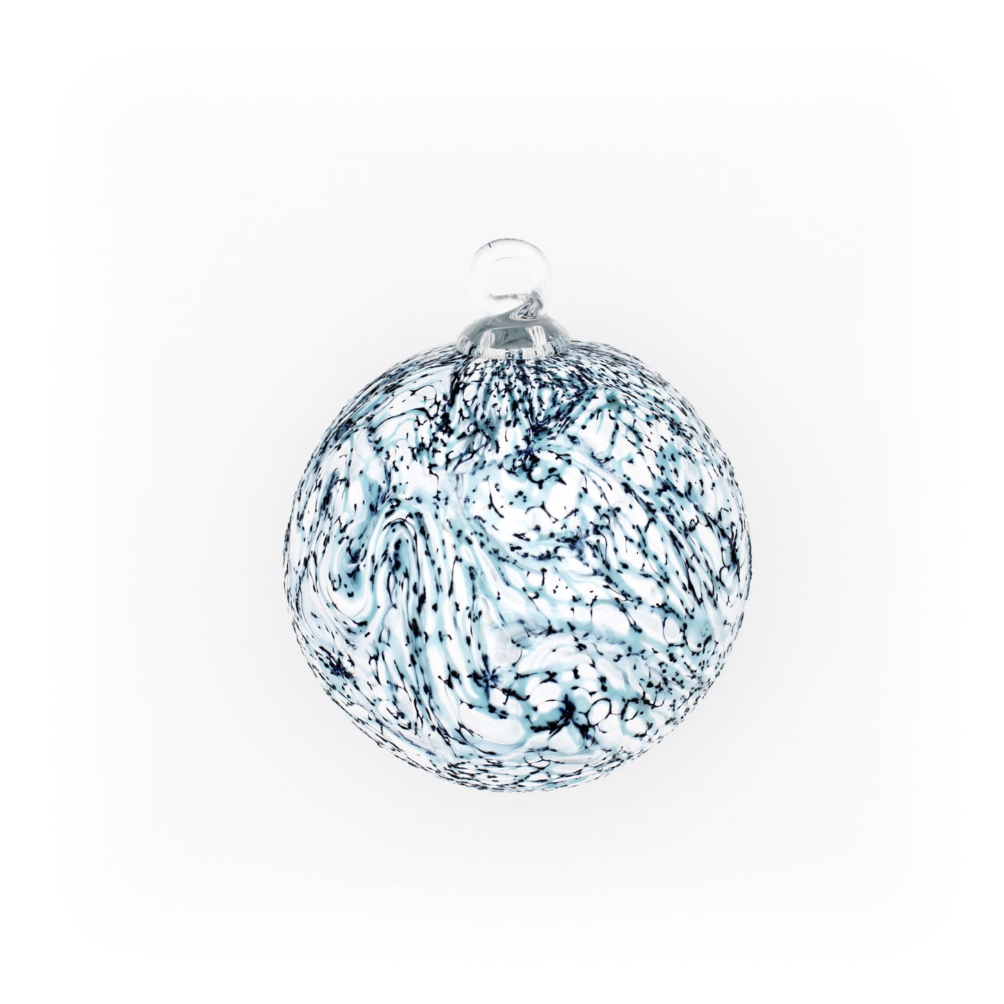 Ornament aus mundgeblasenem Glas: Blaugrüne Süßigkeit