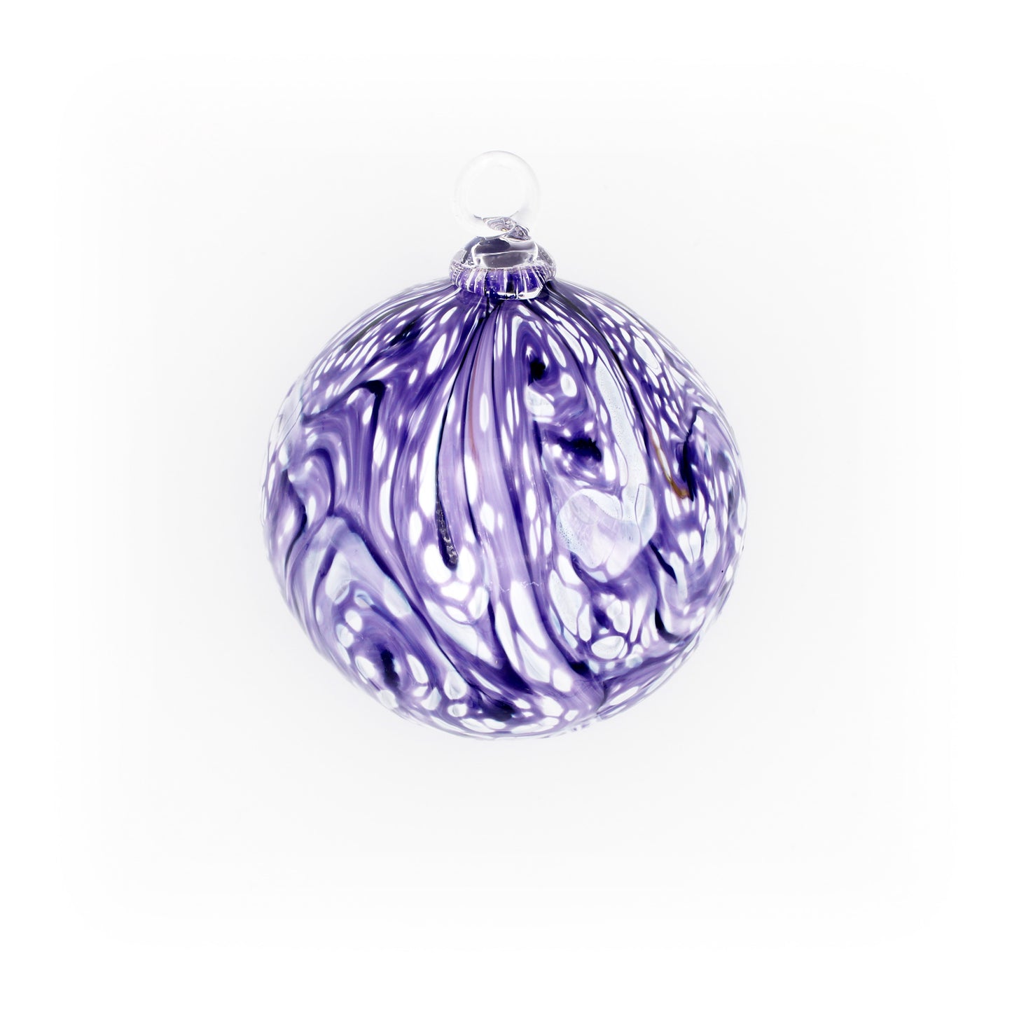 Ornament aus mundgeblasenem Glas: Impressionistisches Lila