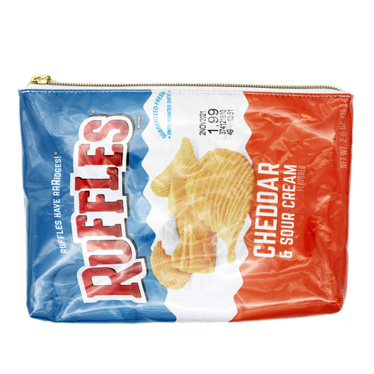 Ruffles Cheddar &amp; Sour Cream Große recycelte Tasche mit Reißverschluss