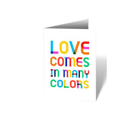 El amor viene en muchos colores Tarjeta en blanco