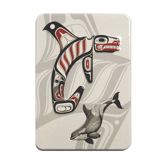 Killer Whale Embossed Metal Magnet CLEARANCE