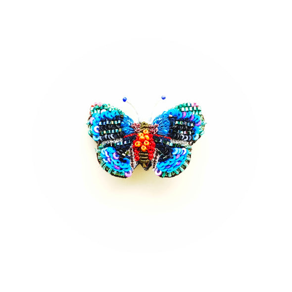 Mazarine Glory Butterfly Embroidered Brooch
