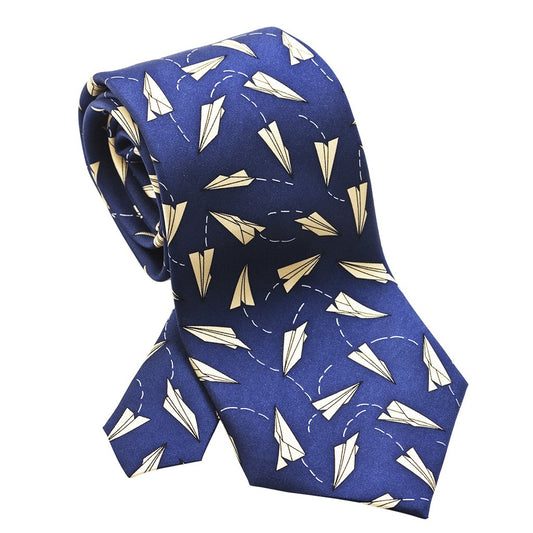 Paper Airplanes Silk Necktie