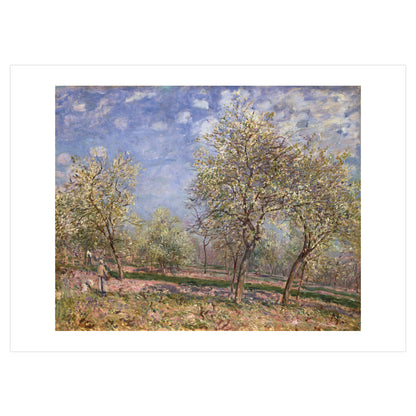 Postal: "Manzanos en flor" de Alfred Sisley
