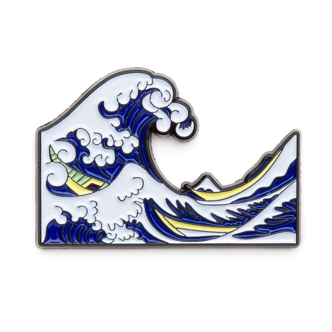 Pin de esmalte: La gran ola de Kanagawa de Hokusai