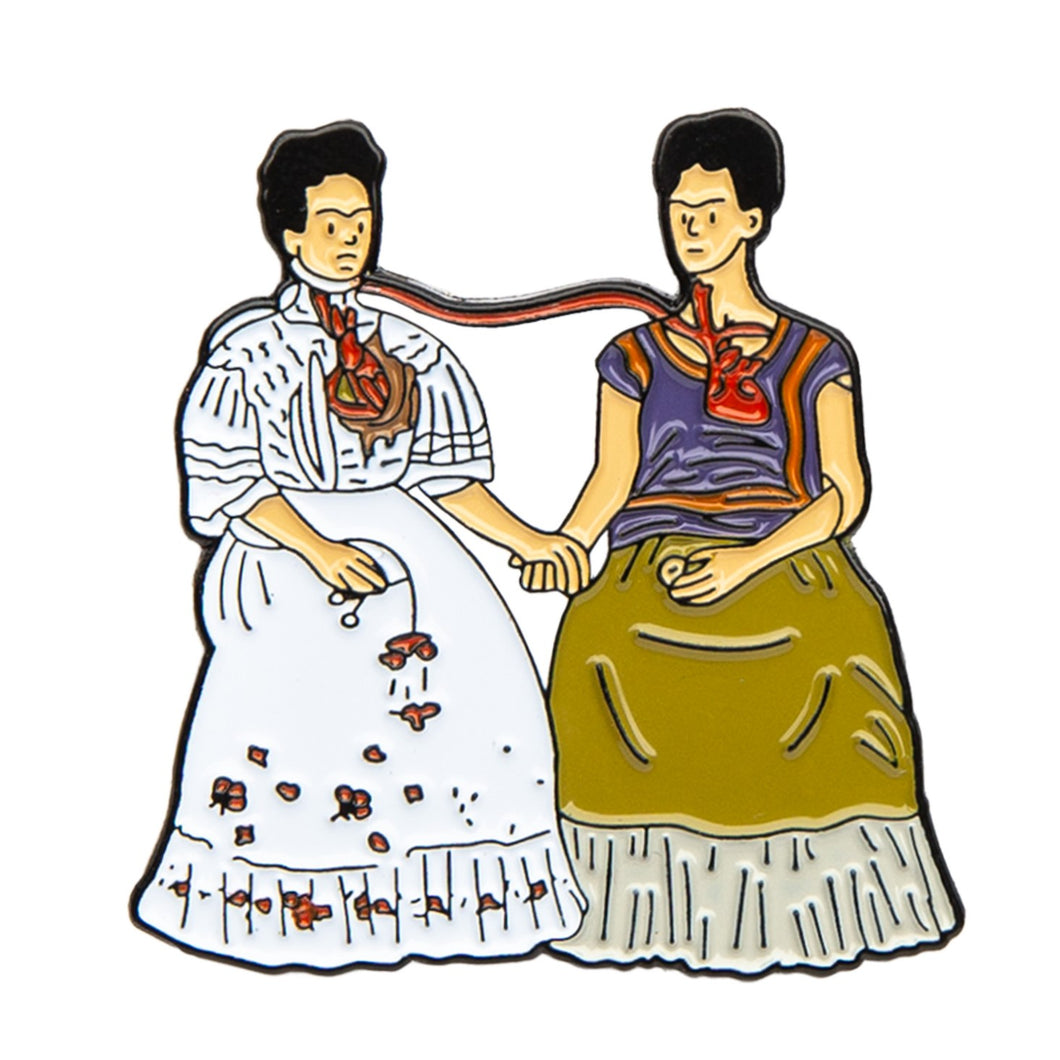 Imán de esmalte: Las dos Fridas de Kahlo