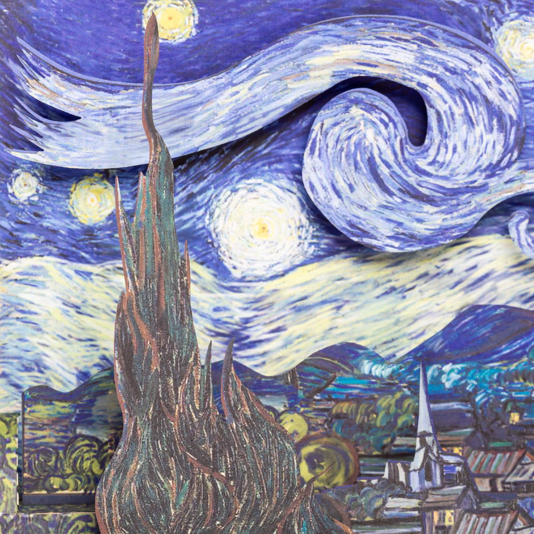 Vincent van Gogh Pop-Up-Grußkarte "Sternennacht".