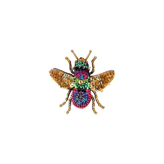 Rainbow Bee Embroidered Brooch - Chrysler Museum Shop