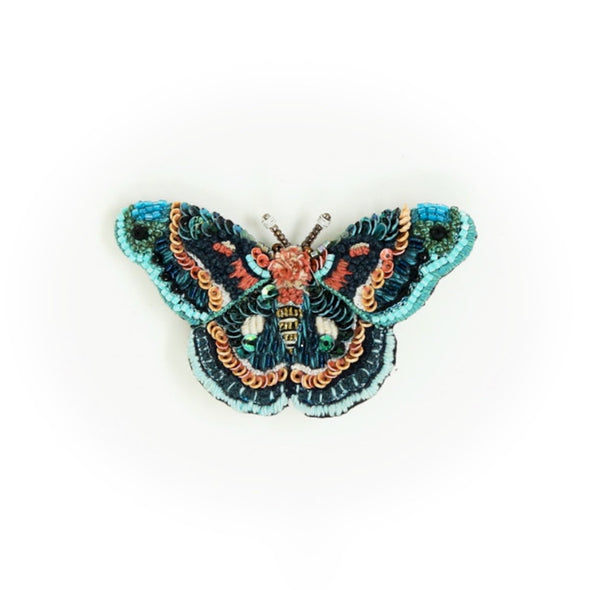 Robin Moth Embroidered Brooch
